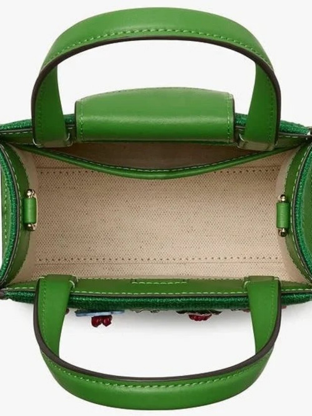 NWT Kate Spade NY Manhattan Floral Appliqué Green Mini Tote Bag - Picture 3 of 14